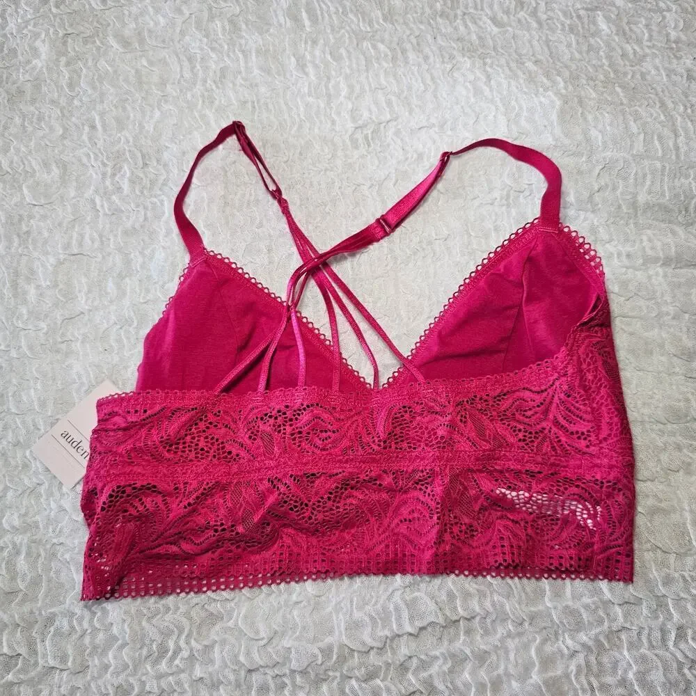 Auden Tea Rose Pink Bralette Size Large